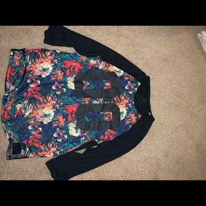 Floral baseball tee